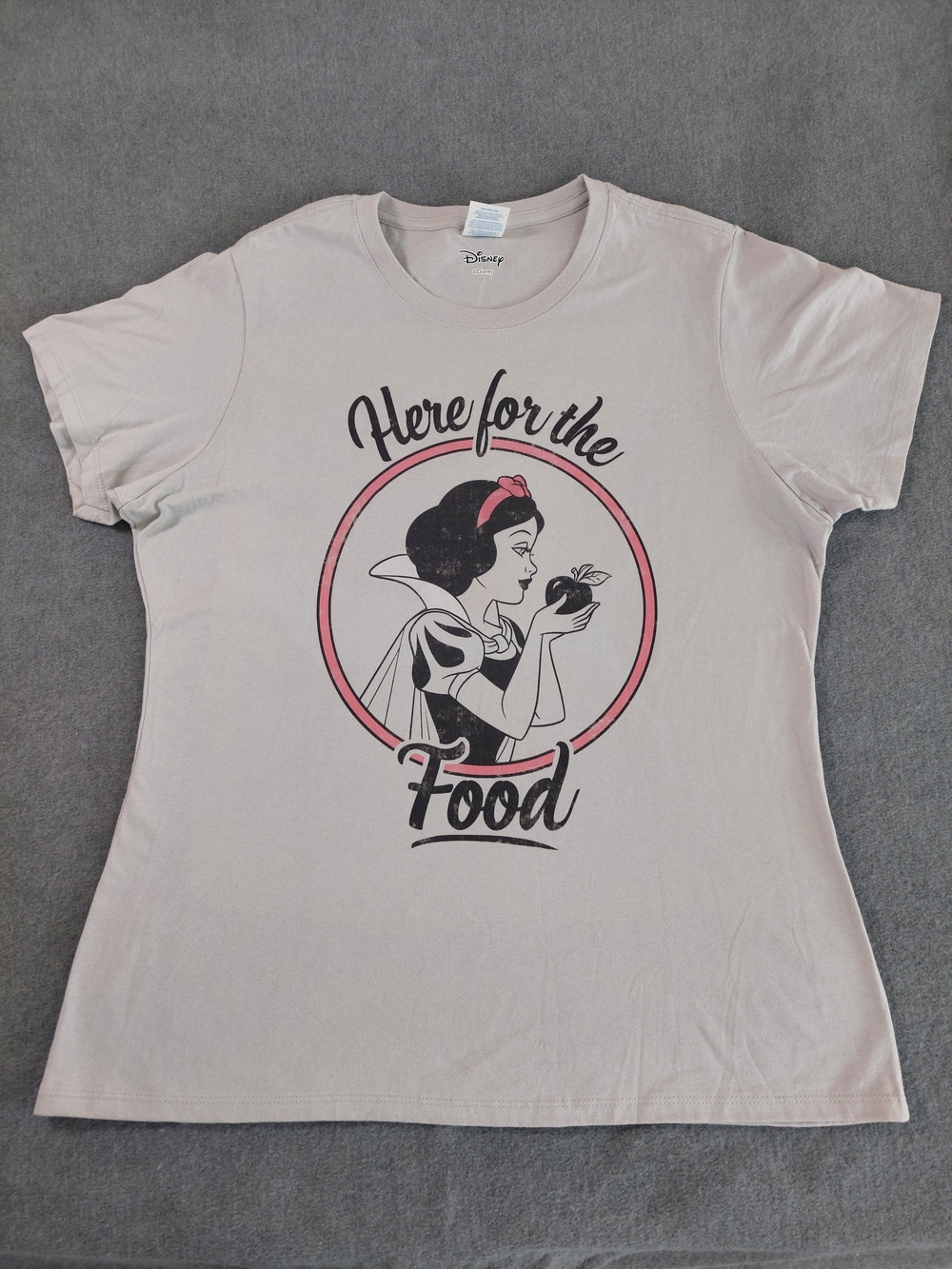 Disney Snow White Here For The Food Graphic Tee Gray XL